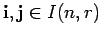 ${\bf i},{\bf j}\in
I(n,r)$