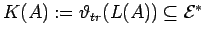 $K(A):={\vartheta}_{tr}(L(A))\subseteq {{\cal E}}^*$