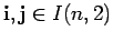 ${\bf i},{\bf j} \in I(n,2)$