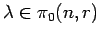 $\lambda\in \pi_0(n,r)$