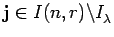 ${\bf j} \in I(n,r) \backslash I_{\lambda}^{}$