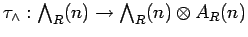 $\tau_{\wedge}:{\bigwedge}_{R}(n)\rightarrow {\bigwedge}_{R}(n)\otimes A_{R}(n)$