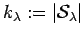 $k_{\lambda}:=\vert{\cal S}_{\lambda}\vert$