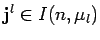 ${\bf j}^l\in I(n,\mu_l)$