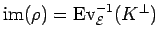 ${\rm im}(\rho)={\rm Ev}_{{\cal E}}^{-1}({K}^{\bot})$