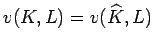 $ v(K,L)=v(\widehat K, L)$