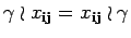 $ \gamma\wr x_{{\bf i} {\bf j}}=
x_{{\bf i} {\bf j}}\wr \gamma$