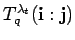 $ T^{\lambda_t}_q({\bf i}:{\bf j})$