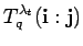 $\displaystyle T^{\lambda_t}_q({\bf i}:{\bf j})$