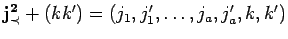 $ {\bf {j}^2_{\prec}}+(kk')=(j_1, j_1', \ldots , j_a, j_a', k, k' )$