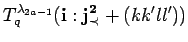 $\displaystyle T^{\lambda_{2a-1}}_q({\bf i}:{\bf {j}^2_{\prec}}+(kk'll'))$