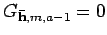 $ G_{{\bf\bar h}, m, a-1}=0$