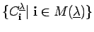 $ \{C^{\underline{\lambda}}_{{\bf i}}\vert\; {\bf i}\in M(\underline{\lambda})\}$