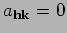 $ a_{{\bf h}{\bf k}}=0$