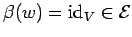 $ \beta (w)={\rm id}_{V} \in {\cal E}$