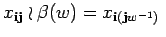 $\displaystyle x_{{\bf i} {\bf j}}\wr \beta (w)=x_{{\bf i} ({\bf j}w^{-1})}\;$