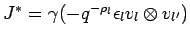 $ {J}^*=\gamma(-q^{-\rho_l}\epsilon_lv_{l}\otimes v_{l'})$