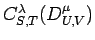 $ C^{\lambda}_{S,T}(D^{\mu}_{U,V})$