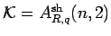 $ {\cal K}=A^{{\rm sh}}_{R,q}(n,2)$