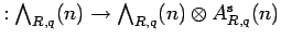 $ :{\bigwedge}_{R,q}(n)\rightarrow {\bigwedge}_{R,q}(n)\otimes A^{{\rm s}}_{R,q}(n)$