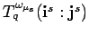 $ T^{\omega_{\mu_s}}_q({\bf i}^s:{\bf j}^s)$